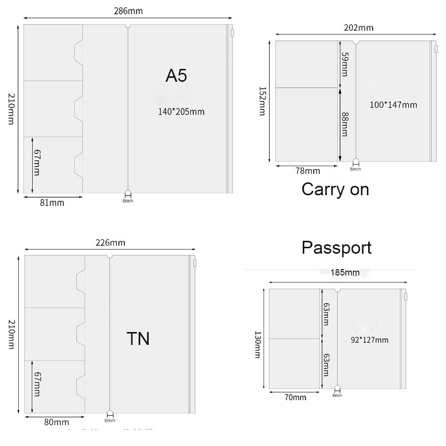 

Sharkbang 1pc TN/Passport Traveler's Notebook Storage Bag, A5 PVC Clear Holder, Cards/Tickets Organizer