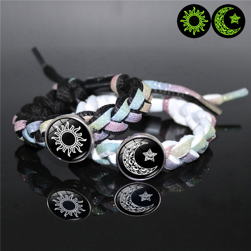 Gelang Pasangan Bercahaya untuk Pasangan Matahari dan Bulan Gelang Cahaya Malam Matahari Bulan Perhi