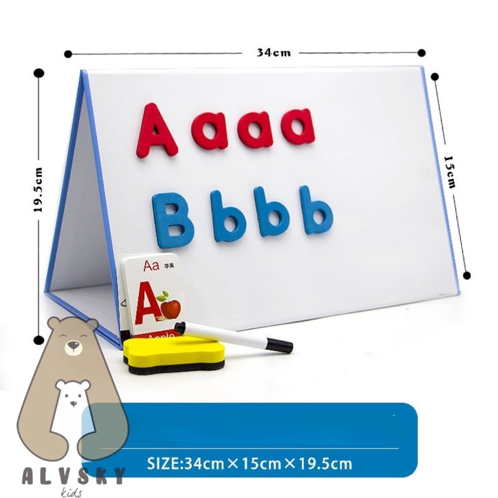 

ALVSKY PAPAN TULIS ANAK DUA SISI / WHITEBOARD TWO SIDE WIPE CLEAN WRITING BOARD