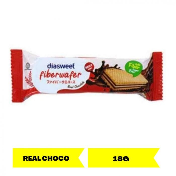 

Diasweet Fiberwafer High Fiber 18gr Sugar Free Chocolate Vanilla Wafer Diet Snack Cemilan Halal - CHOCOLATE