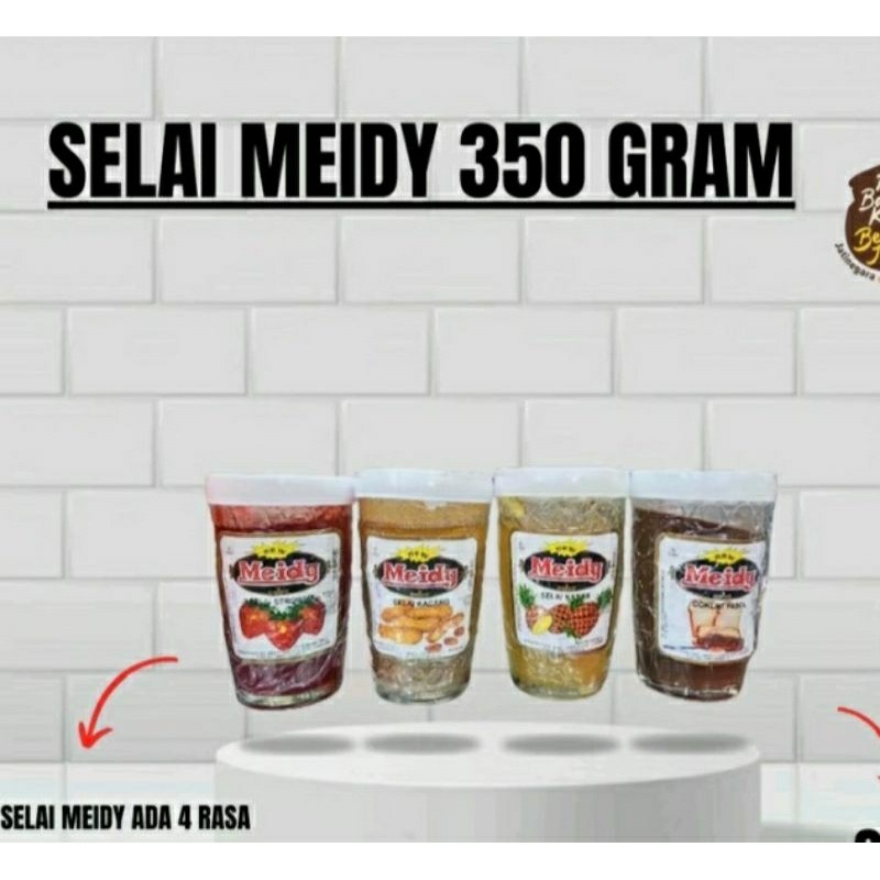 

Meidy Selai Gelas Paket 4 Rasa (Coklat, Nanas, Kacang, Stroberi) - 4 x 28g