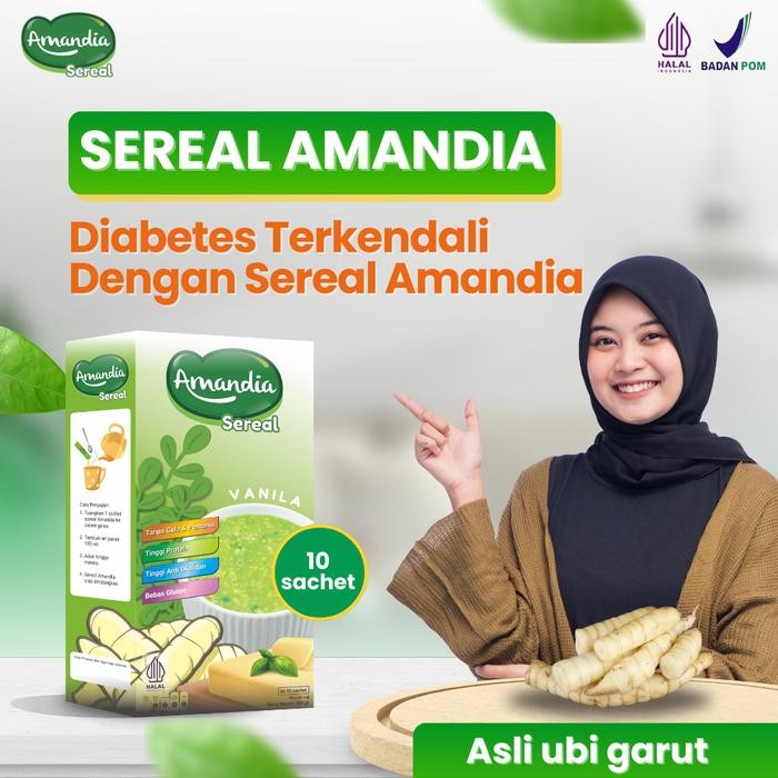 

Sereal Premium Amandia 300g - Gluten Free, Aman Penderita Diabetes, Indeks Glikemik Rendah, Halal BPOM