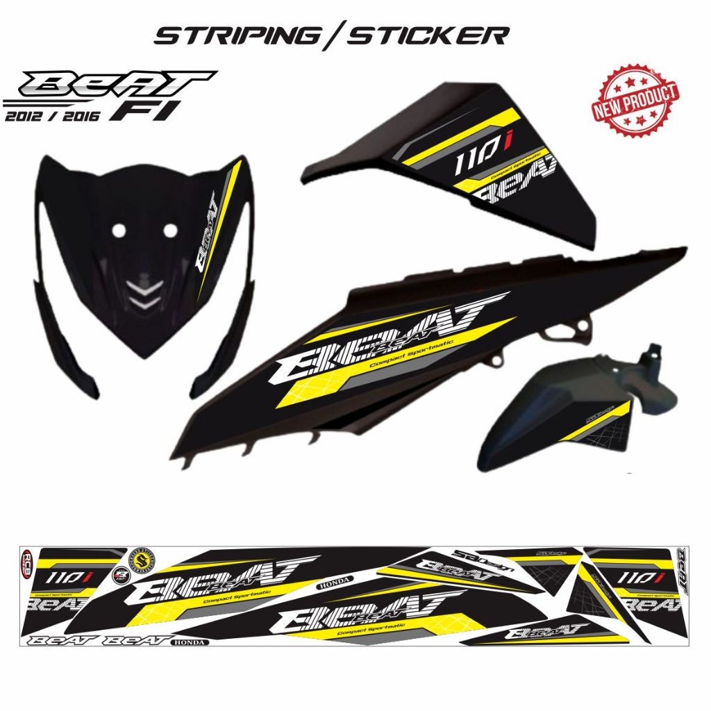 STRIPING STIKER VARIASI HONDA BEAT FI 2013 - 2015/ STIKER BEAT STIKER STRIPING KEREN