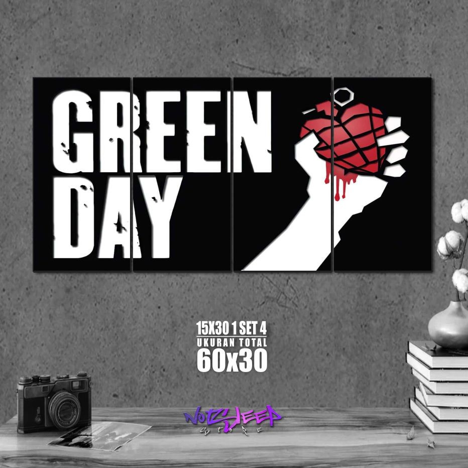 Poster kayu band green day Hiasan Dinding kamar cowok set billie joe armstrong punkrock punk hd