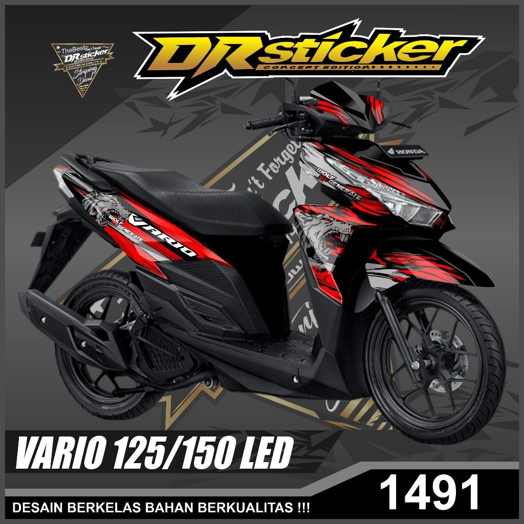 LIST MOTIF Decal vario led old 125 sticker stiker vario led stker motif Wolf