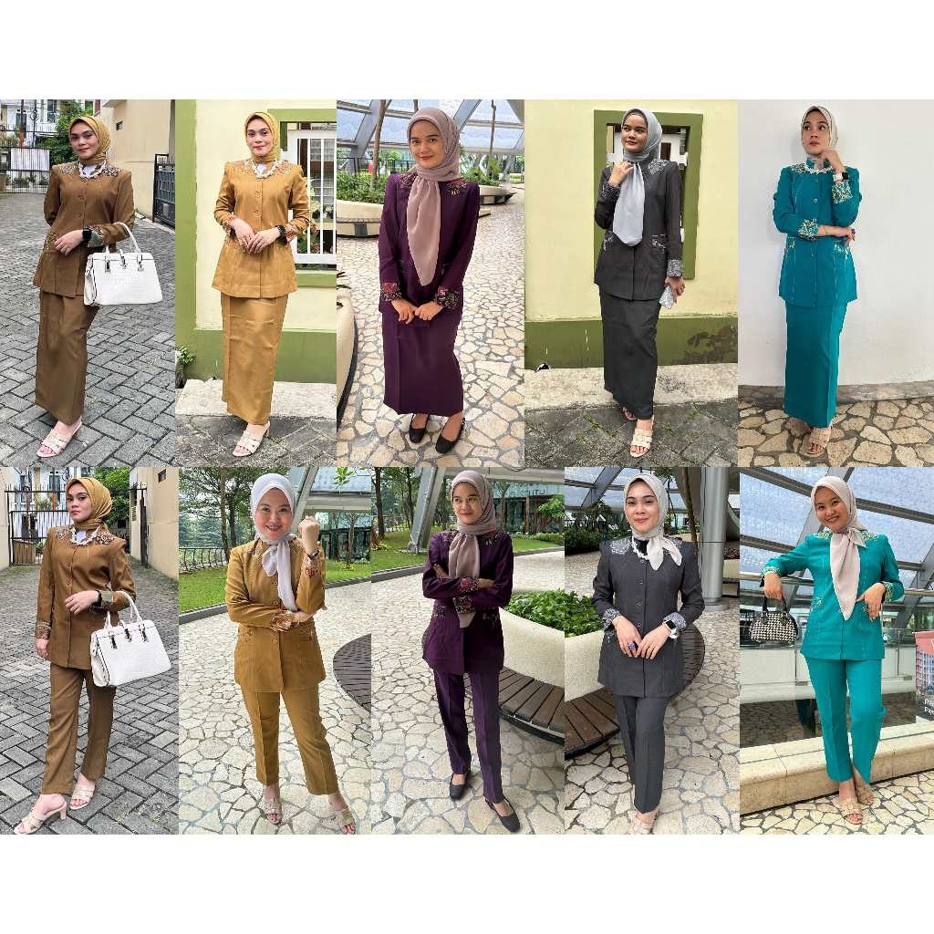 Setelan Blazer kombinasi batik terbaru Setelan Rok-seragam Guru dan PNS-Blazer wanita-pakaian kerja