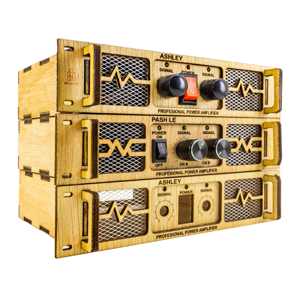 Box Power Mini Model Built Up Ashley Box Miniatur Power Amplifier Triplek 3mm CNC Laser Cutting