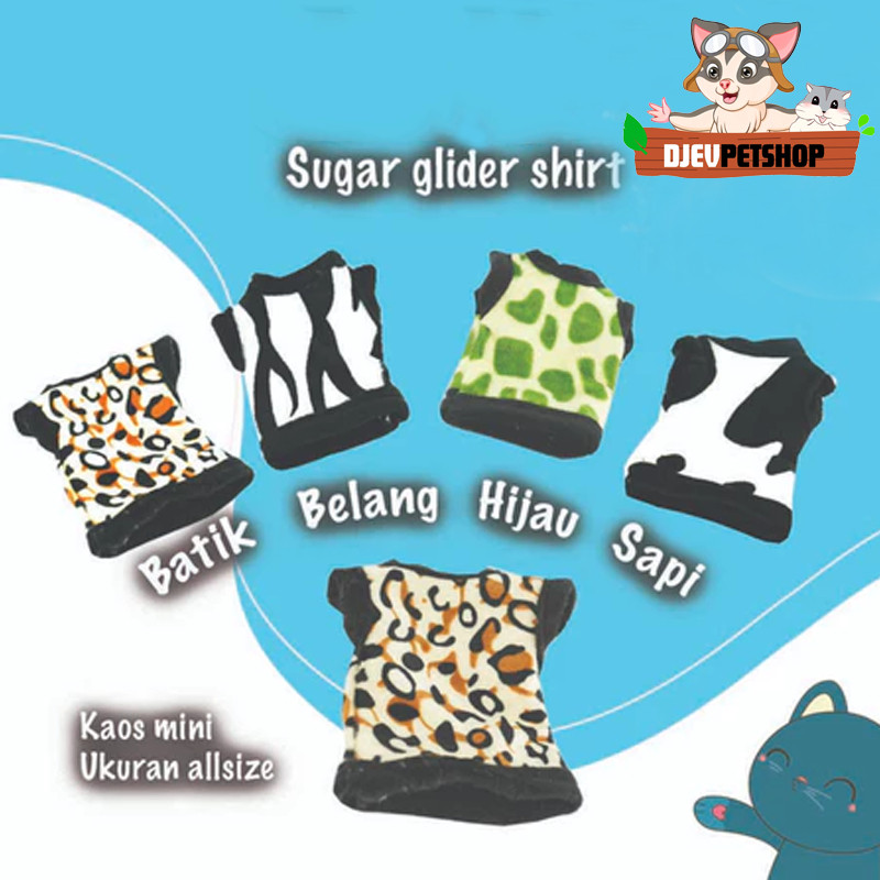 BAJU SUGAR GLIDER KAOS MOTIF POUCH SUGAR GLIDER RUMAH SUGAR GLIDER TEMPAT TIDUR