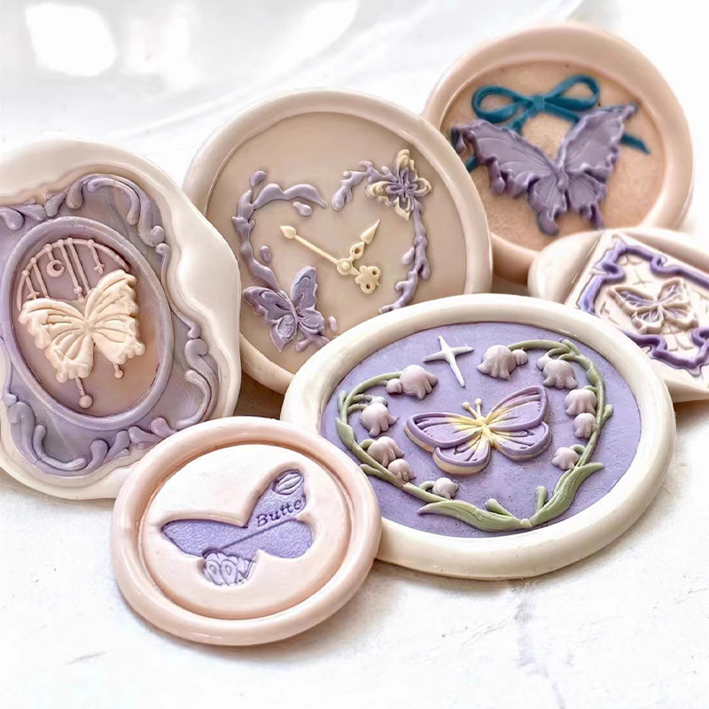 

Classic Butterfly Fire Seal Copper Head Envelope Invitation Decoration Wax Seal Stamp Handmade DIY Children'S Stamp Toy Gift