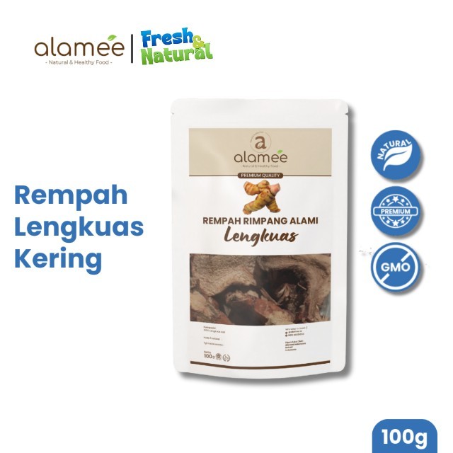 

ALAMEE Lengkuas Kering Dried Galangal Iris Rempah Organik Alami Bumbu Seasoning Masakan Masak 100gr fresh and natural