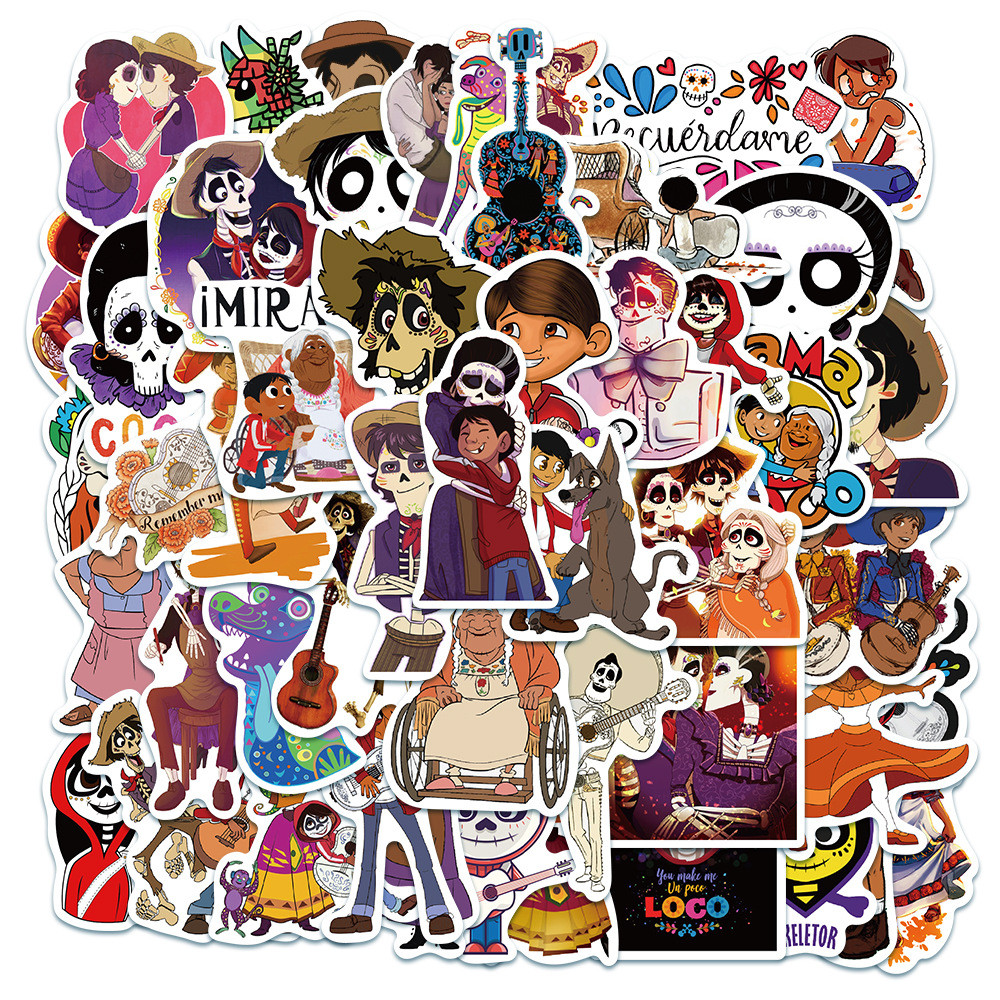 

10/30/50pcs Disney Movies Coco Stickers Kawaii Miguel Cartoon Sticker Scrapbooking Guitar Laptop Aesthetic Kid Anime Decals Toys