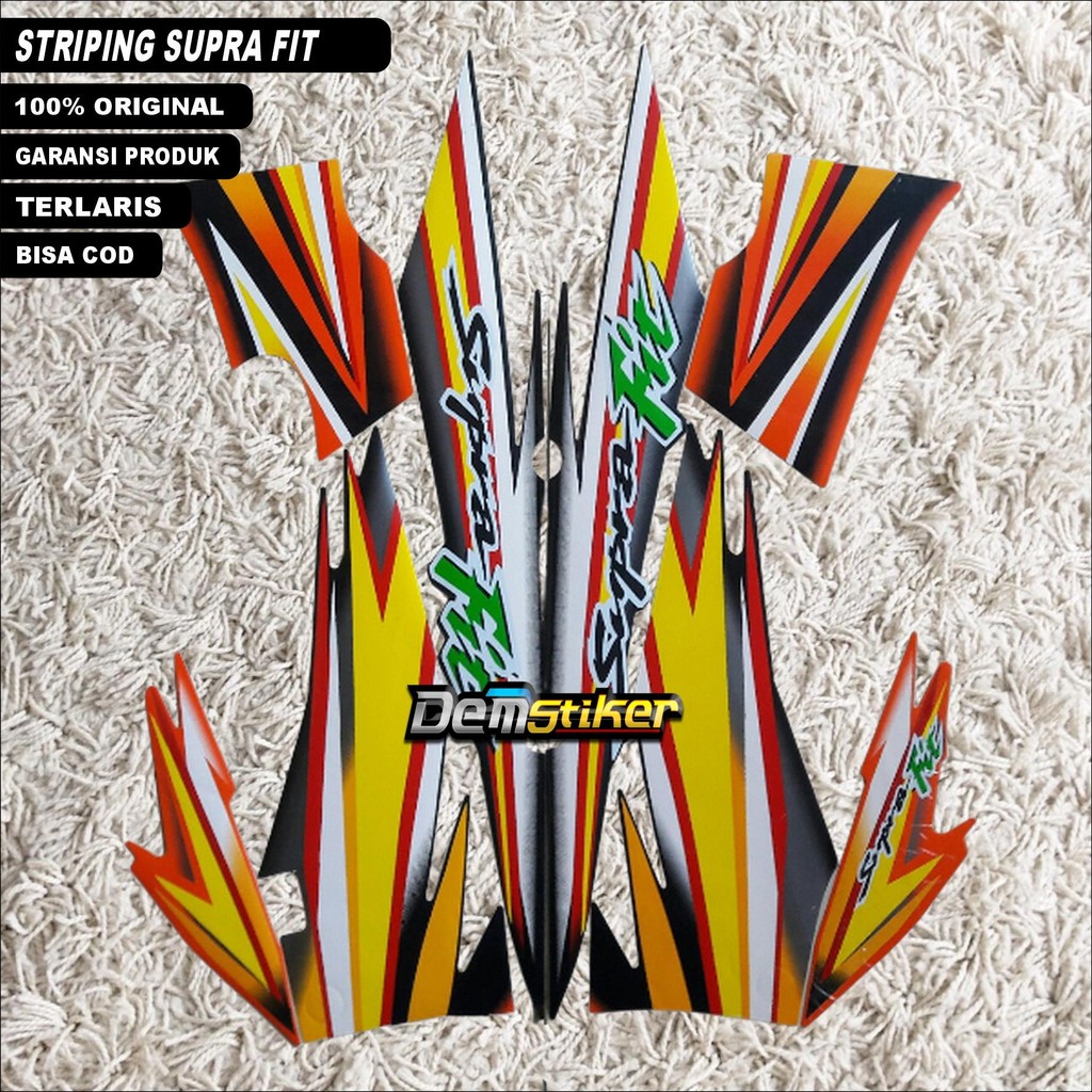Striping Original Honda Supra Fit oren hitam tahun 2005