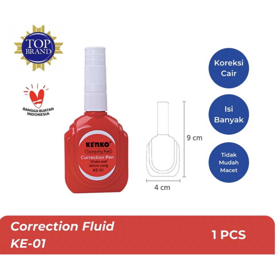

KENKO Correction Fluid Pen KE-01| TipE X | Tipe X Cair Kenko | Blessingmask ACC