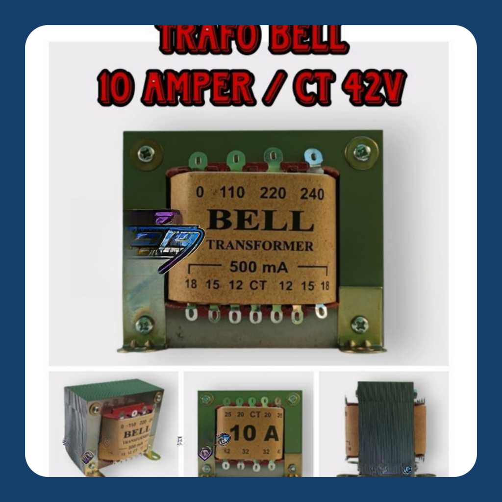 Travo 10 Amper Merk BELL Transformer / Trafo 10A CT 42V Tembaga Murni