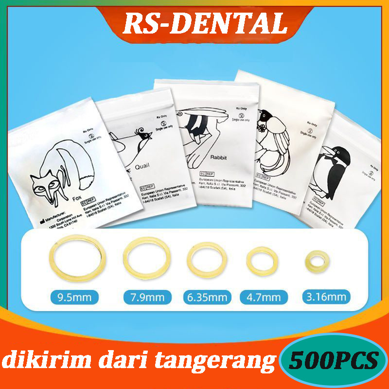 500pcs Karet elastik gigi ortho behel dental rubber band elastis karet elastic 3.5oz kawat gigi reng