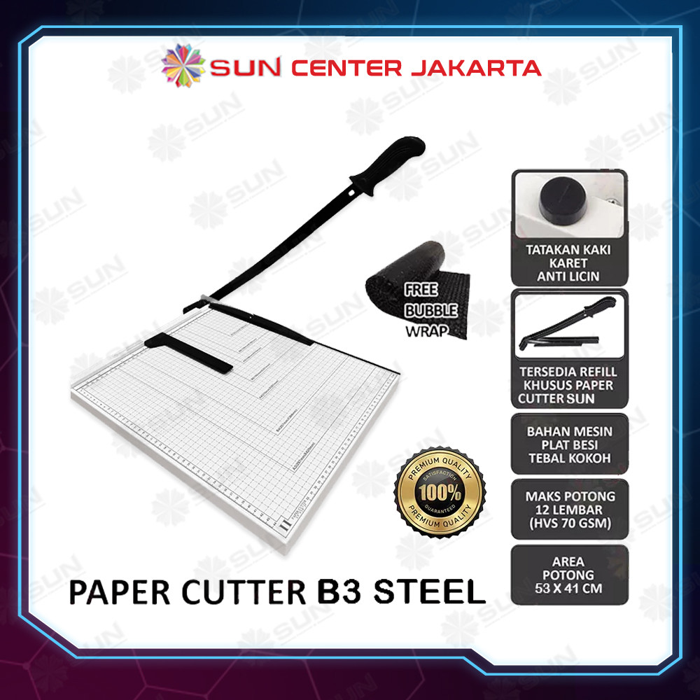 

Paper Cutter A3 / A3+ / B3 ( Alat Potong /Mesin Pemotong Kertas HVS, Sticker, Dos, PVC ID Card, Yellow Board, Art Paper, Vinyl. Bontax Camel, Kertas Foto A5 A4 F4 B4 Glossy Silky Glossy Photo Paper A3)