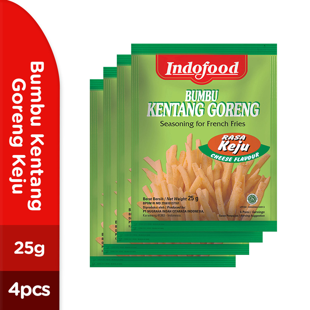 

4 PCS - Bumbu Indofood Kentang Goreng Rasa Keju 25 Gr
