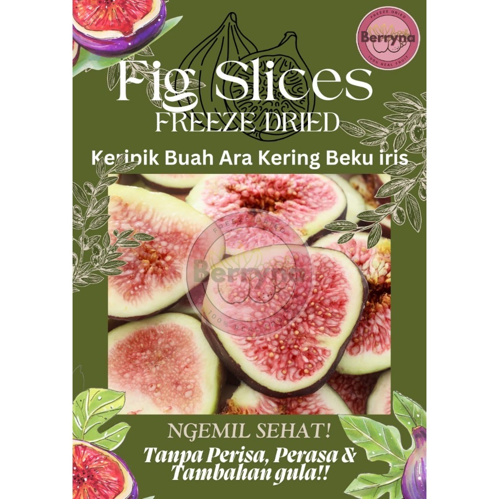 

Berryna Buah Kering Tin Fig kering Freeze dried slices Irisan 30g Cemilan snack super sehat