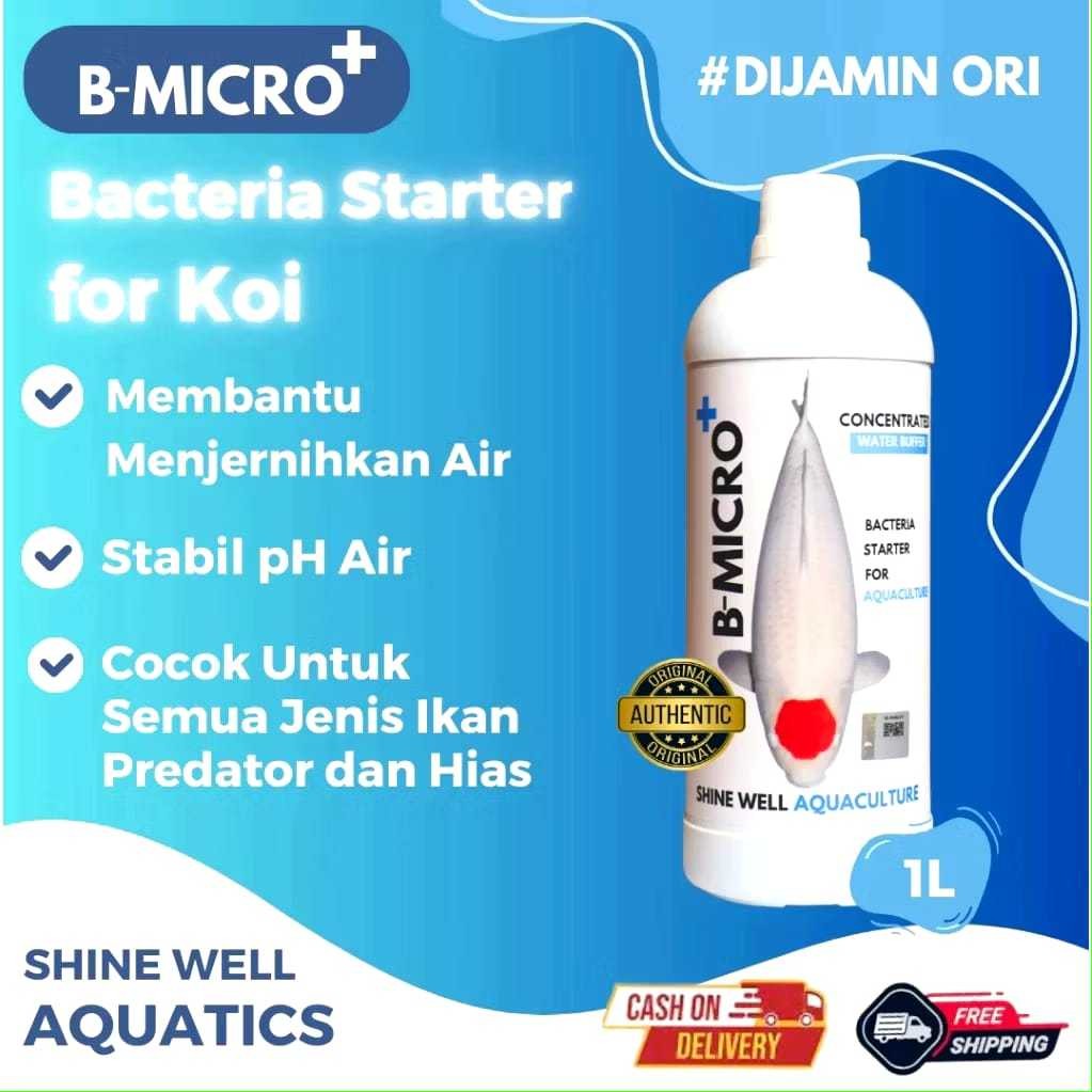 1 Liter Bmicro+ 1000ml Bmicro Plus Bakteri Stater Untuk Ikan Koi Penjernih Air dan Pengurai Amonia P