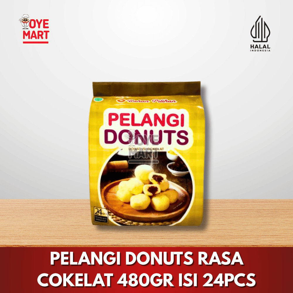 

DONUTS PELANGI RASA COKLAT 480GR ISI 24PCS / DONAT FROZEN FOOD ISI 24 DI LENGKAPI GULA TABUR