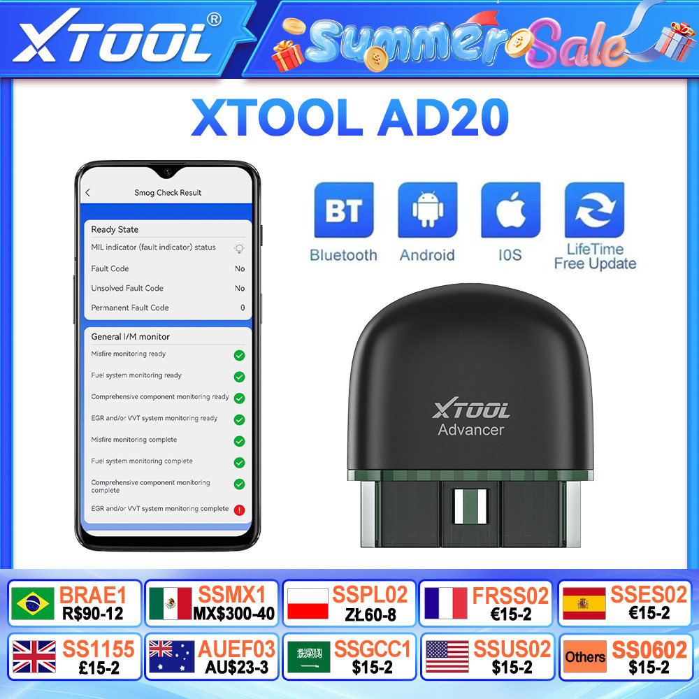 XTOOL AD20 Advancer OBD2 Code Reader Scanner Car Engine agnostic Tools Full OBD2 Function Android /I
