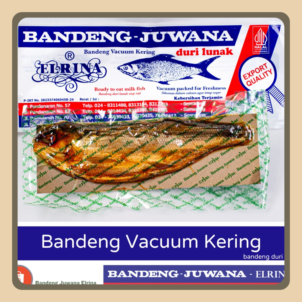 

BJ Elrina Bandeng Vacuum Kering 0.5Kg (Tahan 60 Hari) Merek Bandeng Juwana Elrina