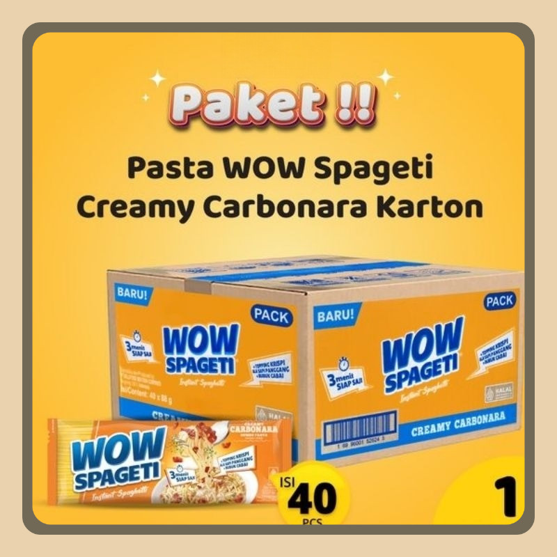 

WOW SPAGETI CREAM CARBONARA 1 DUS ISI 40PCS