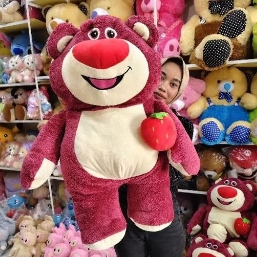 BONEKA LOTSO JUMBO KWALITAS  BAHAN SOFT LOTSO STRAWBERRY JUMBO SPT MINISO KWALITAS IMPORTCO