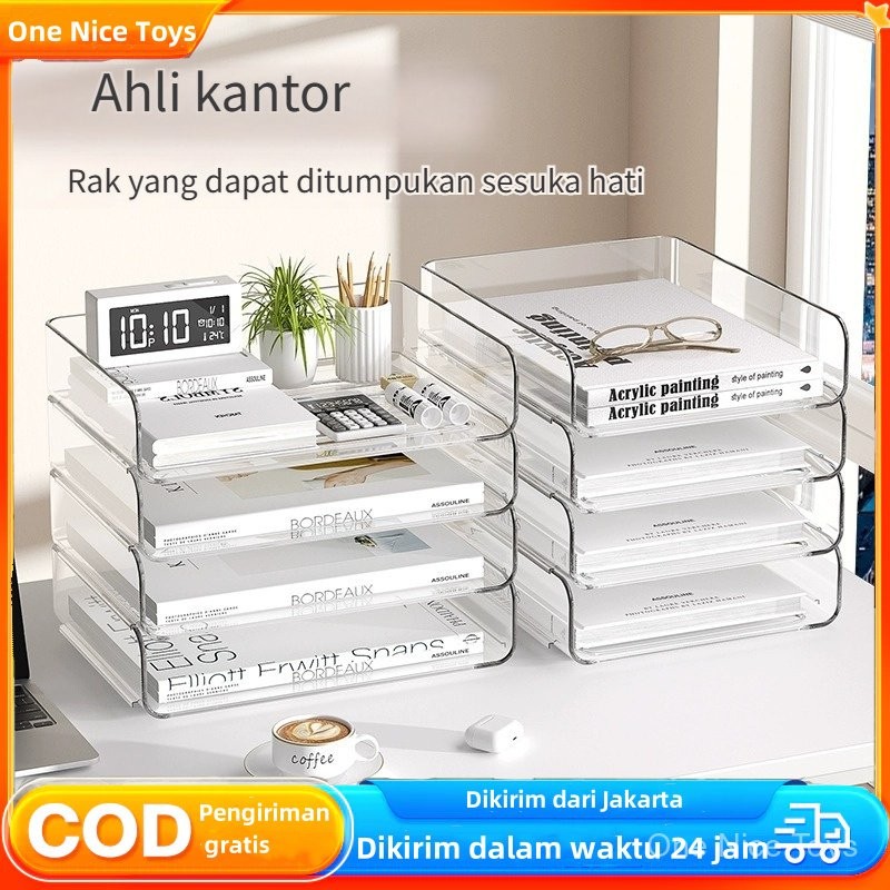 

Stackable Storage Organizer 2 Tumpuk Tempat Dokumen Kertas Buku Alat Tulis Multifungsi Serbaguna