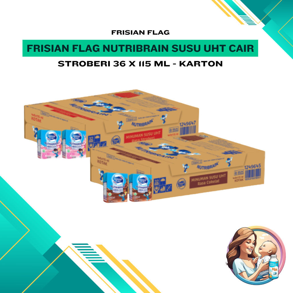 

Susu Frisian Flag Susu UHT Nutribrain Susu Kotak Cair Isi 1 Dus Coklat Stoberi Anak Mamah