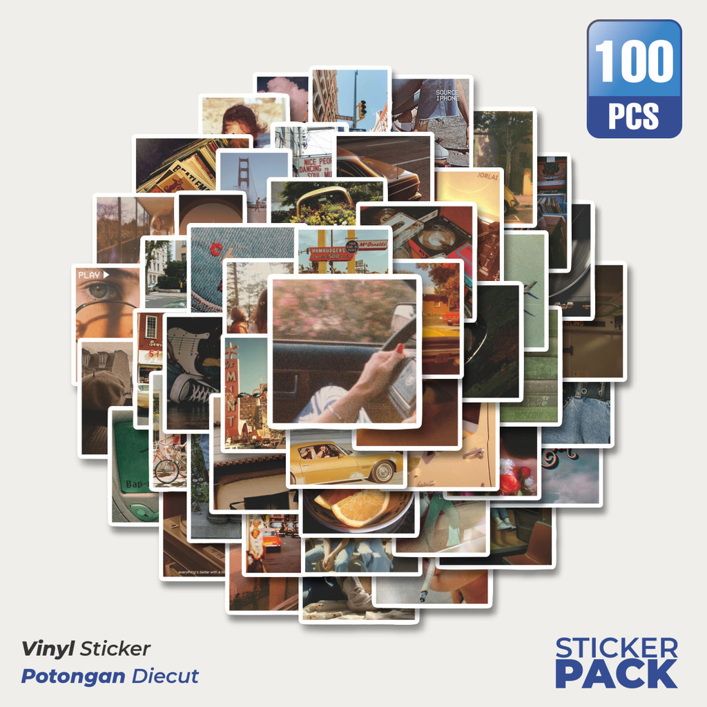 

Stiker Vinyl Stiker Vintage Tone Color Aesthetic INS Style Waterproof Aesthetic- Untuk Laptop, Motor, dan Helm - Paper Stationery Pack