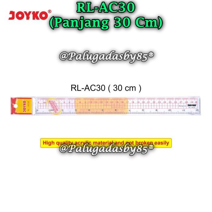 

(1 Biji) GROSIR Penggaris Acrylic JOYKO RL-AC30 / Acrylic Ruler Penggaris Akrilik RL-AC30 (1 Biji)