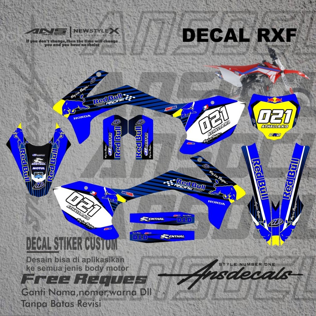 Sticker Decal Stiker Mini Trail RXF 50cc Stiker rxf 110cc Stiker Minti Trail
