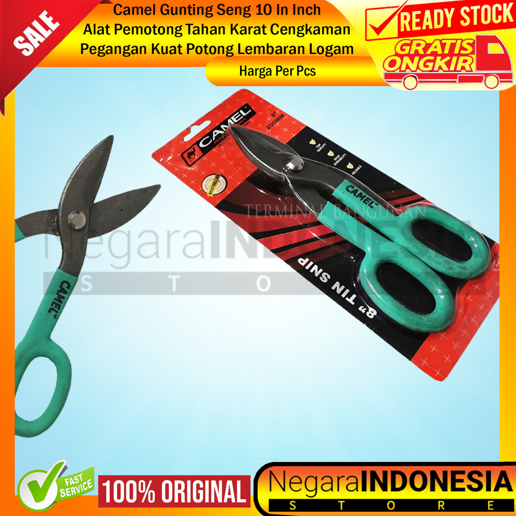 

Camel Gunting Seng 10 Inchi Alat Baja Kuat Presisi Manual Pegangan Nyaman Anti Selip Daya Cengkeram Tinggi Peralatan Potong Profesional Ringan Tahan Lama Perkakas Konstruksi Logam Peralatan Bengkel Industri XRFA Desain Fungsional Efisien