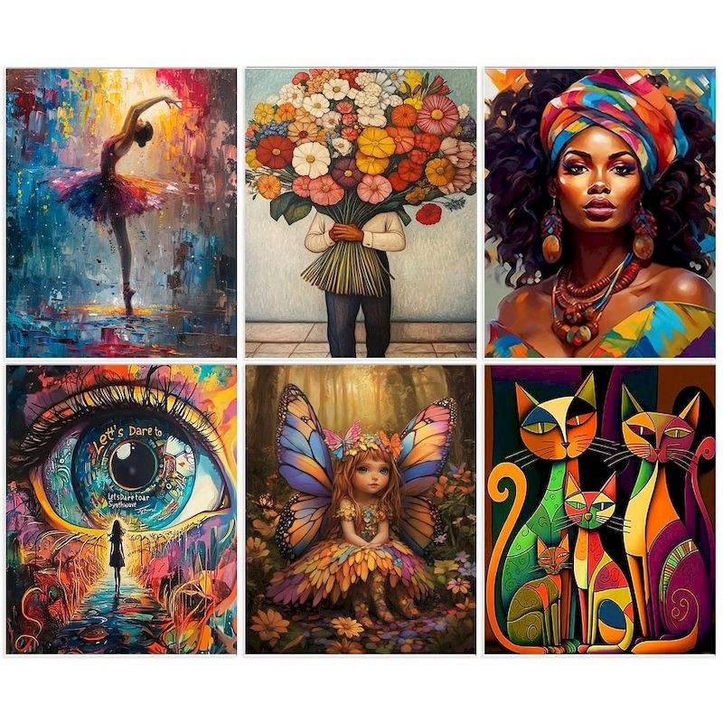 

GATYZTORY Diy Painting By Numbers Kits For Adults Abstract Figure Marker By Numbers Handpainted Kits For Personalized Gift