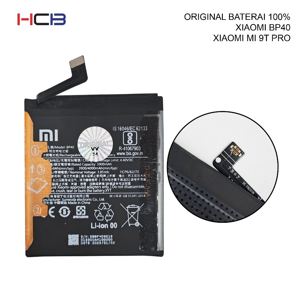 ORIGINAL HCB | Baterai XIAOMI BP-40 XIAOMI MI 9T PRO ORIGINAL 100% Battery Batteray Batre Batrai Btr