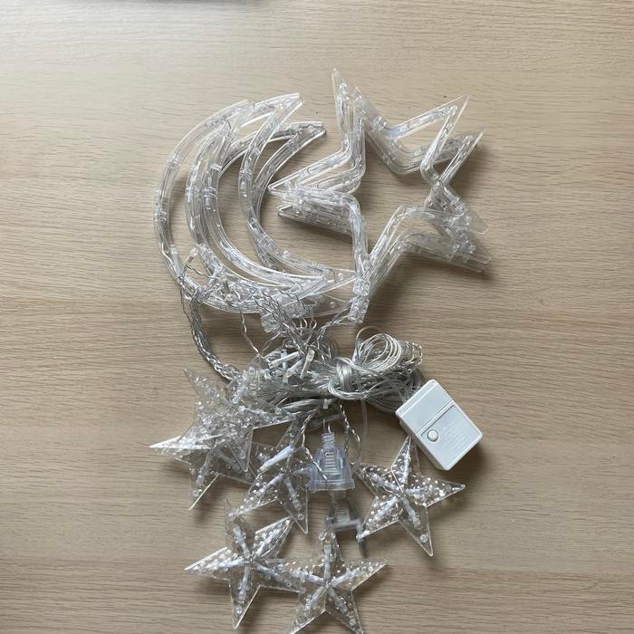 LAMPU TIRAI LED/LAMPU TUMBLER BULAN BINTANG STRING 3 METER