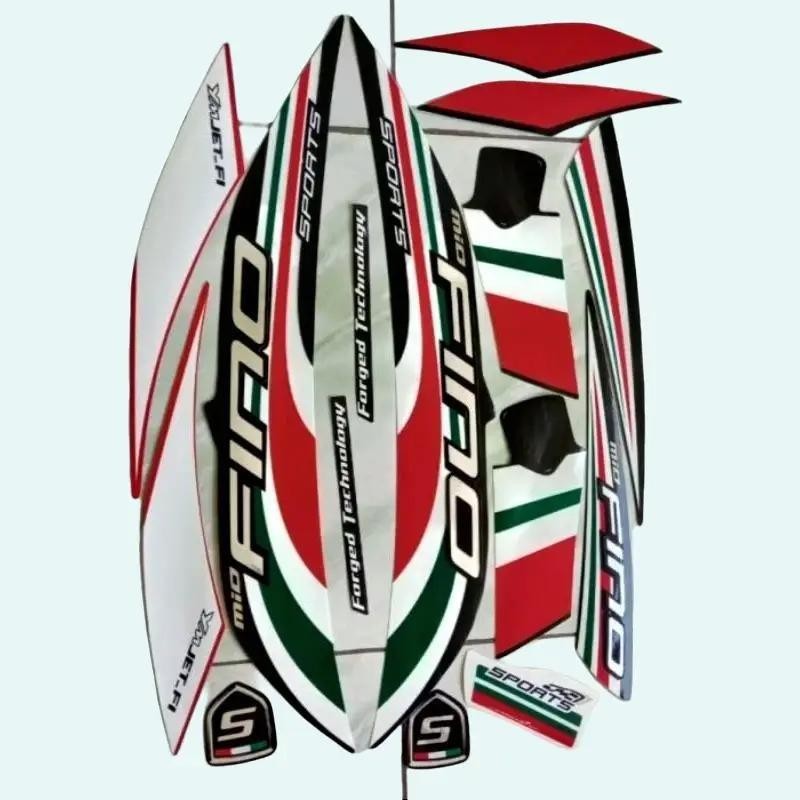 Stiker Striping Motor Yamaha Fino Fi 125 Tahun 2015 Hitam Merah Full Body - Motorcycle