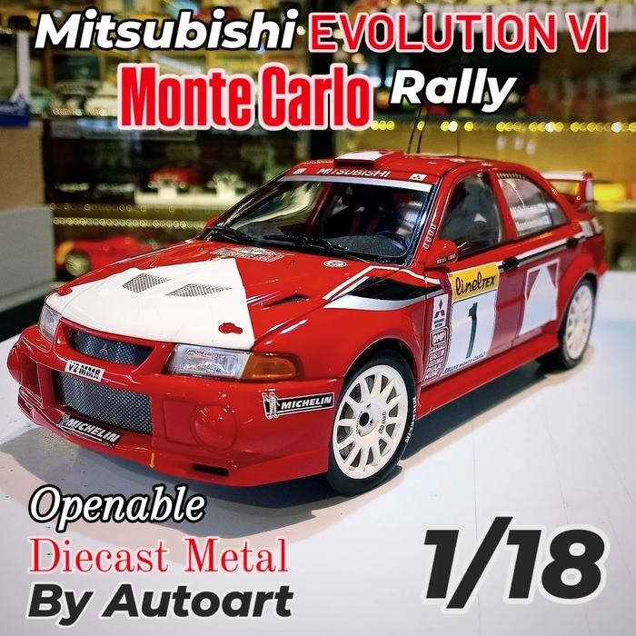 Diecast Mitsubishi Lancer Evolution VI Monte Carlo Rally Edition No.1 Tommi Makkinen by Autoart  Met