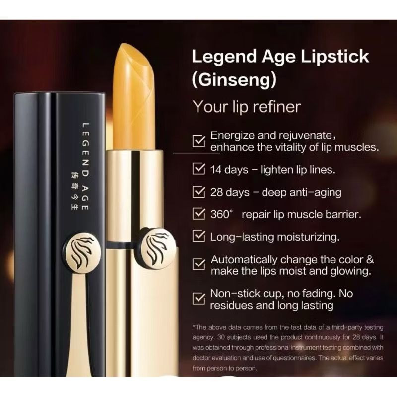 LEGEND AGE LIPSTIK/LIPBALM GINSENG 3.8gr/lip balm/lipstik tahan lama/Paket Lipstik legend age hitam+