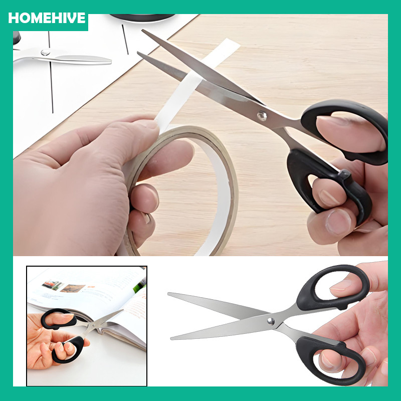 

Gunting Pemotong Kertas / Gunting Stainless Steel Gunting Medium Hitam Ukuran 13.5cm / Gunting Stainless Steel / Gunting Kecil Pisau Tajam