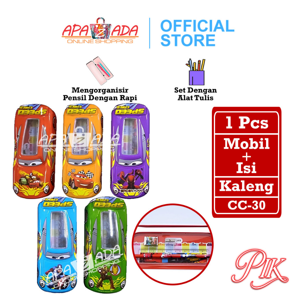 

Apazada Tempat Pensil Kaleng Mobil Set Alat Tulis / Tepak Kotak Pensil Anak Karakter / Pencil Case Fancy CC-30