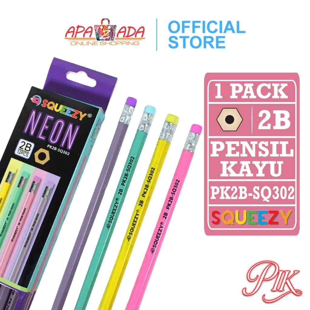 

Pensil 2B Body Warna Warni Isi 12 Pcs / Pencil Squeezy Neon / Pensil Kayu Murah / Pensil Fancy PK2B-SQ302