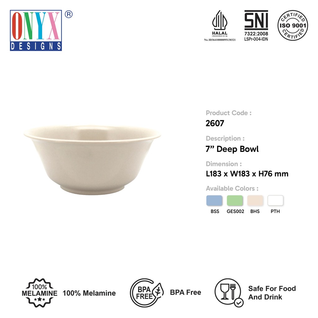 Mangkok Onyx Melamin 7 Inch