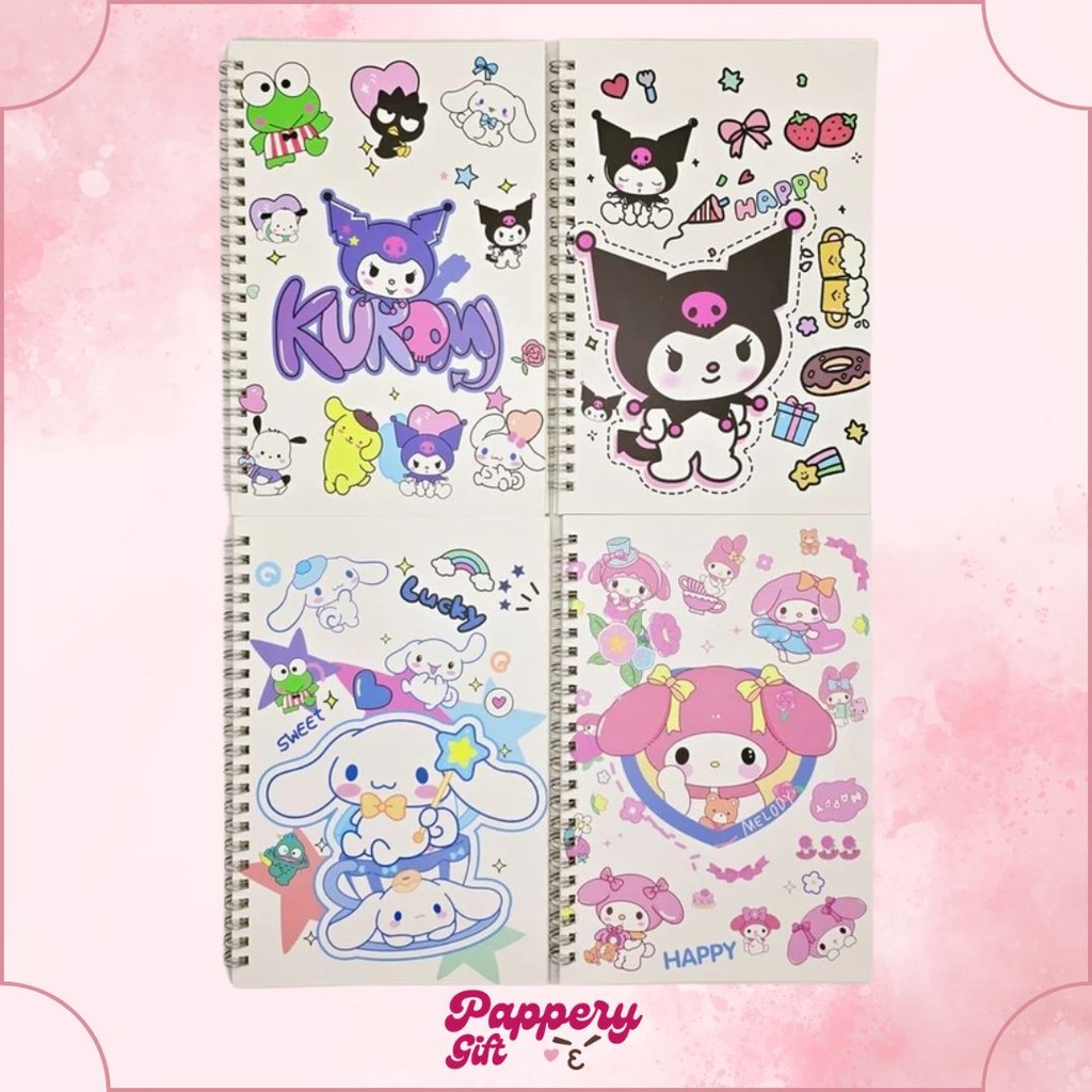

Notebook A5 Buku Diary Aesthetic Jurnal Buku Catatan Note Gold Line Labubu Sanrio 40Lbr - SE0505