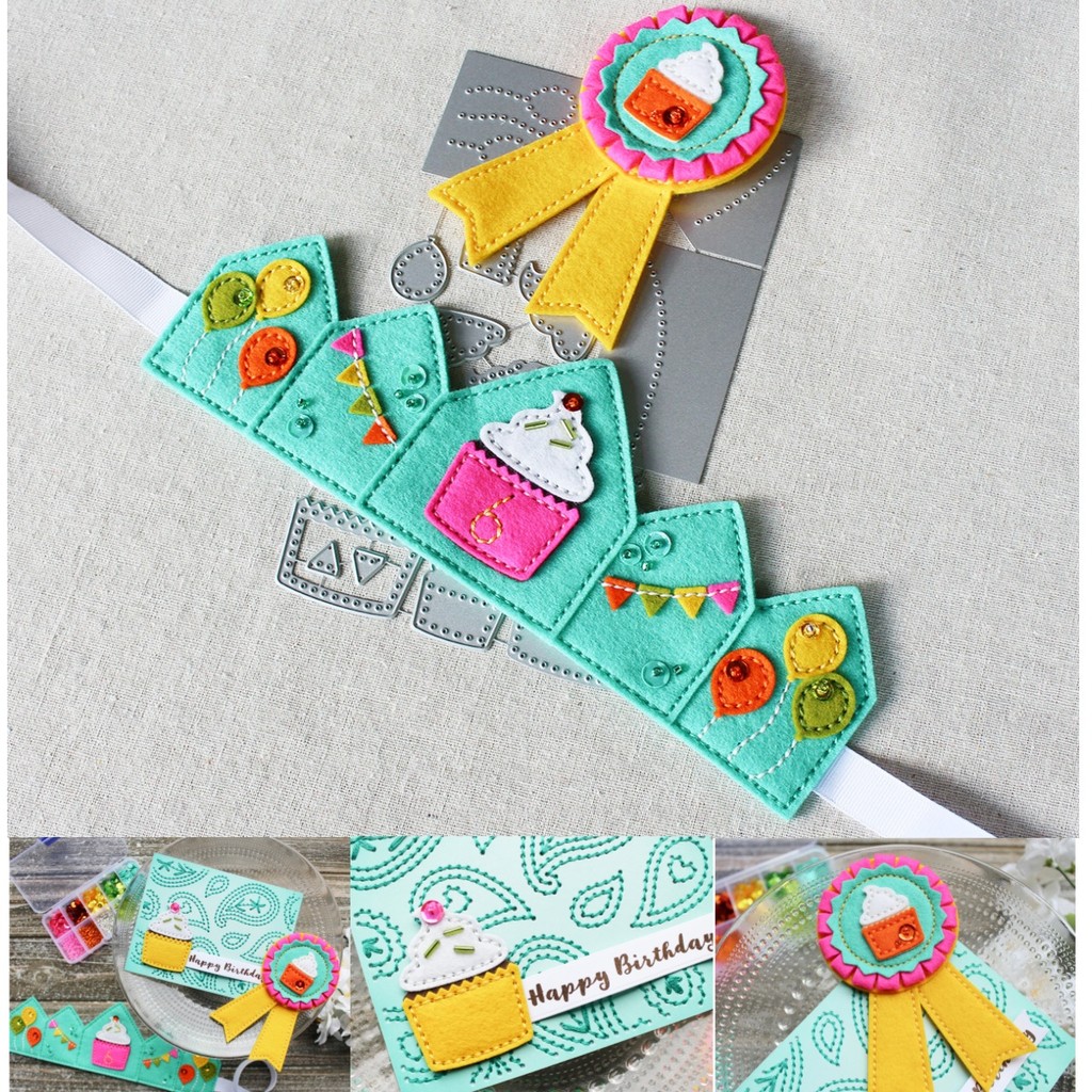 

Felt Die Birthday Cake Balloon DIY Making Gift Card Scrapbook Embossed Paper Album Craft Supplies Template Decoration 2025 New