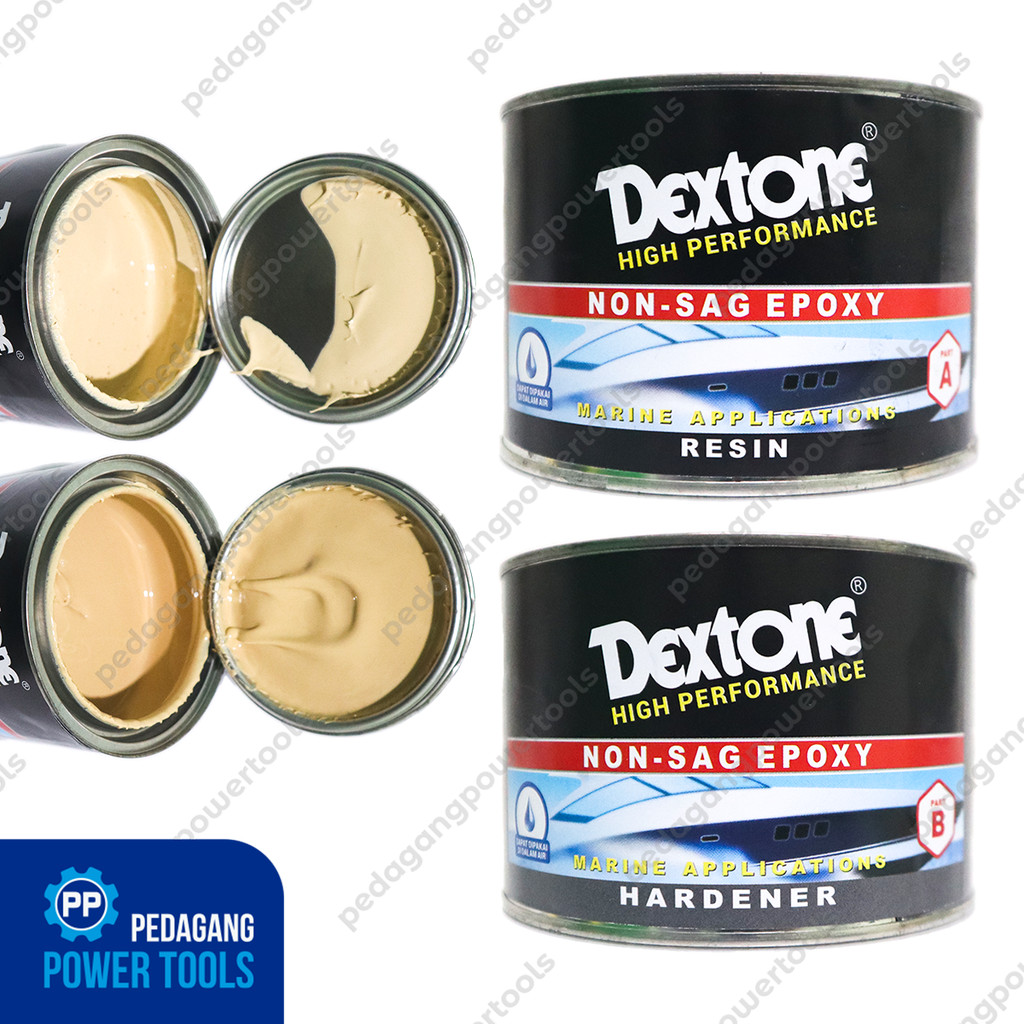 

DEXTONE 400 gram Lem Epoxy Non-SAG Kaleng Besar 2 Komponen Resin Hardener Kapal Bocor Dempul