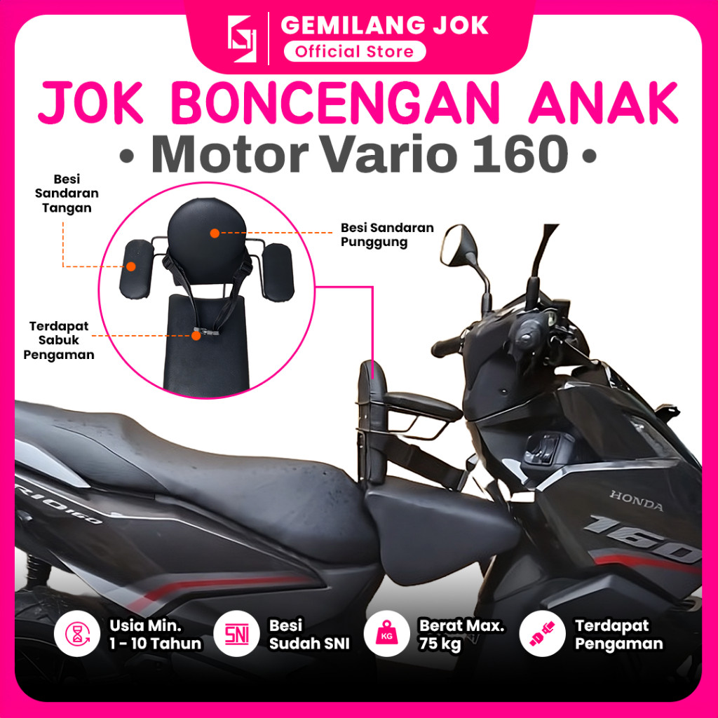 Jok Motor Anak Boncengan Depan Vario 160 Kursi Dudukan Portable Matic
