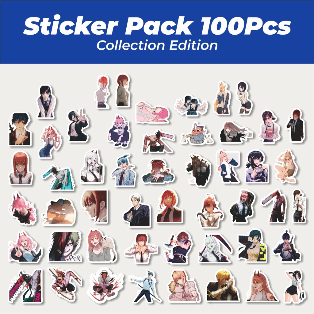 

Hot Sticker Anime Chain Saw Man Lucu Anti Air Stikers Berperekat Waterproof Sticker Decal Buat Motor Helm Buku Journal Koper Casing HP Laptop Botol Minum