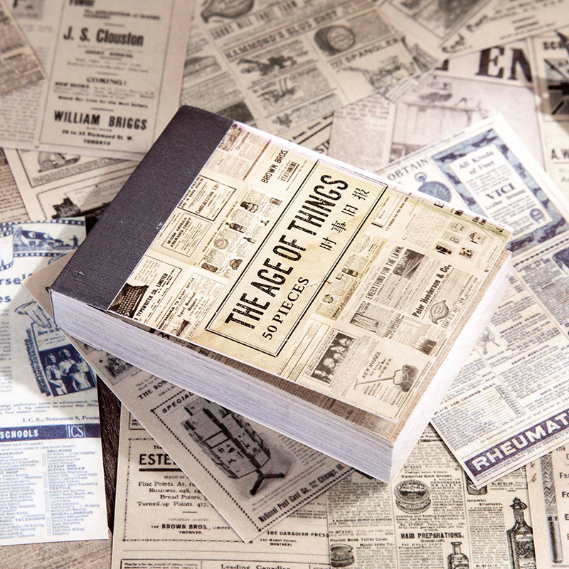 

8 styles 50 pcs Vintage era series Mini sticker book DIY Scrapbooking Collage Materials Creative Stationery